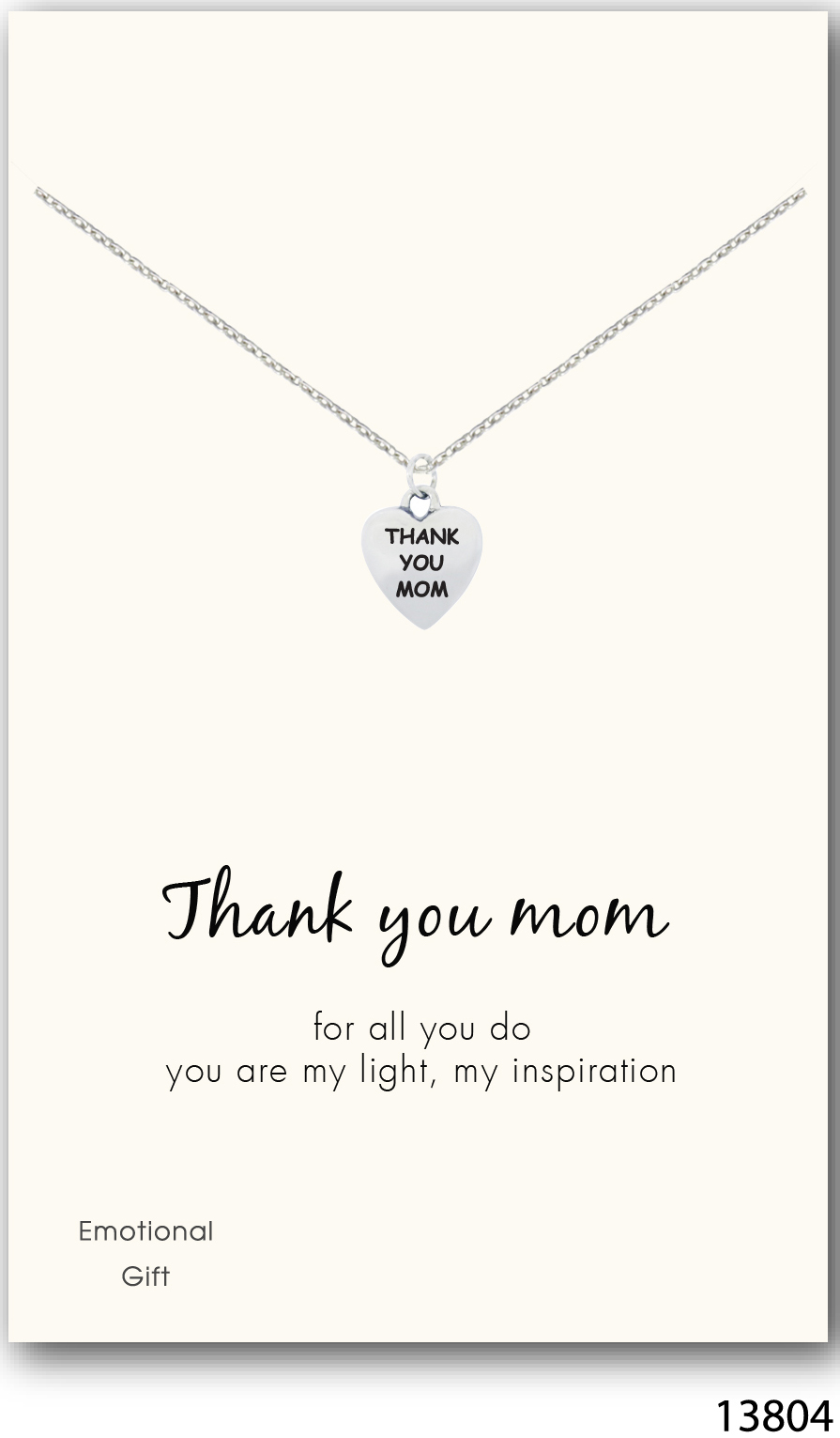 Thankyou mom silver pendant